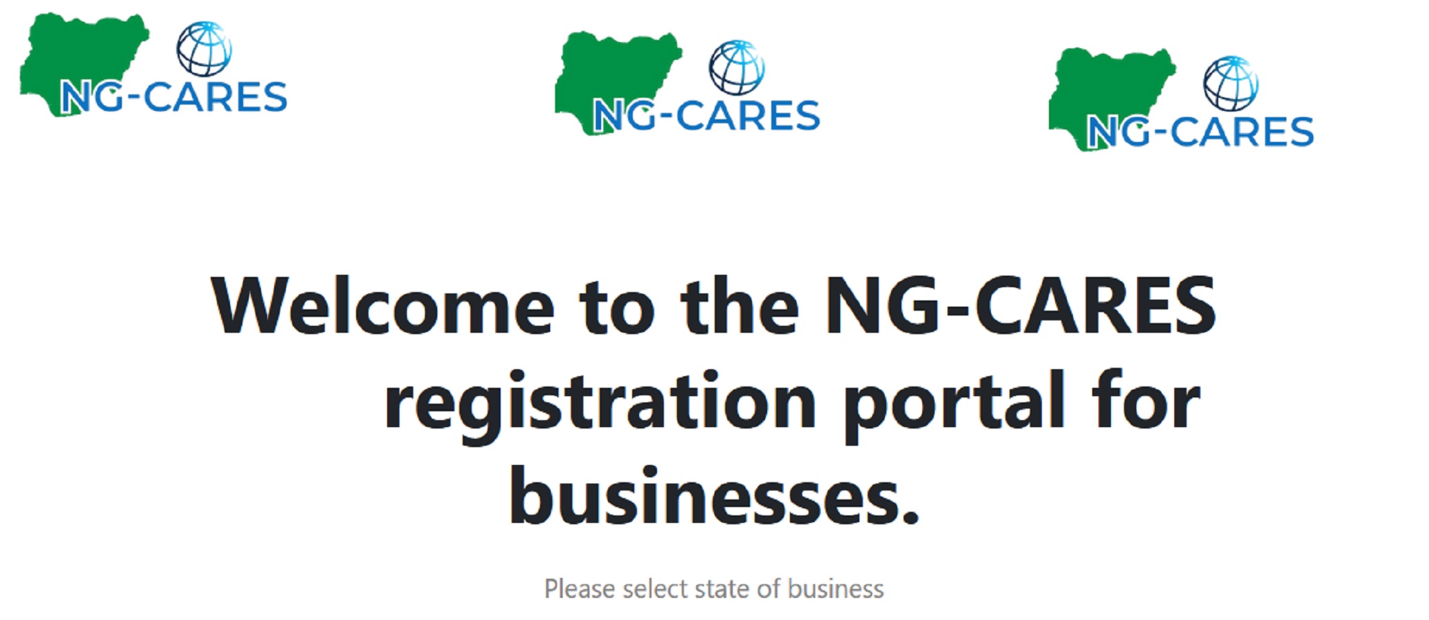 NG Cares Business Loan/Grant Application Portal for all States in